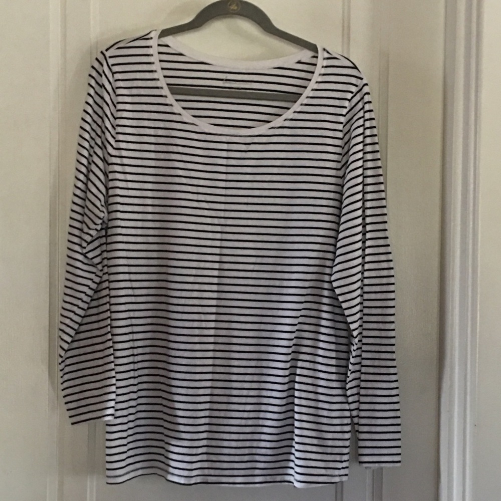 Lane Bryant long sleeved t-shirt, black & white